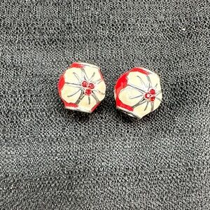 Brighton Lot 2 Poinsettia Enamel Christmas Holiday Bracelet Beads Stones Charms
